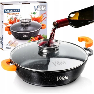 Vilde Hluboká granitová pánev 2,1 l 24 cm s víkem aroma dávkovač