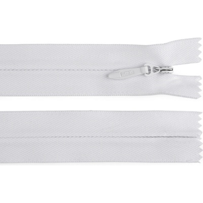 Spirálový zip skrytý No 5 délka 60 cm pevný Varianta: 101 bílá, Balení: 1 ks 60790/157281/281631