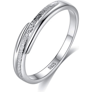 Silenti Jewelry Сребърен пръстен "Постоянство" - 8 - 57мм (18.1мм диам. )
