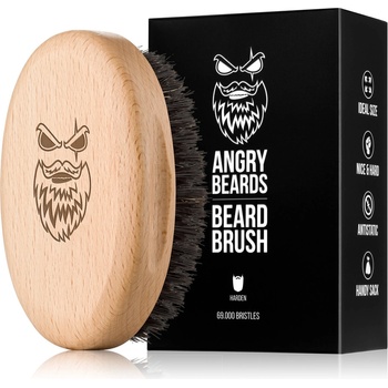 Angry Beards dřevěný kartáč na vousy Harden