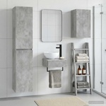 vidaXL Комплект мебели за баня 3 бр. Бетонно сиво 33 x 34, 5 x 160 см (3406046)