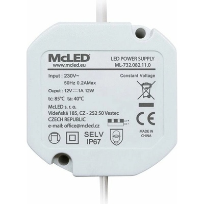 Napájecí zdroj McLED ML-732.082.11.0 12W 12VDC IP67