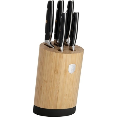 Berlingerhaus Bamboo so stojanom Matt Black 6 ks