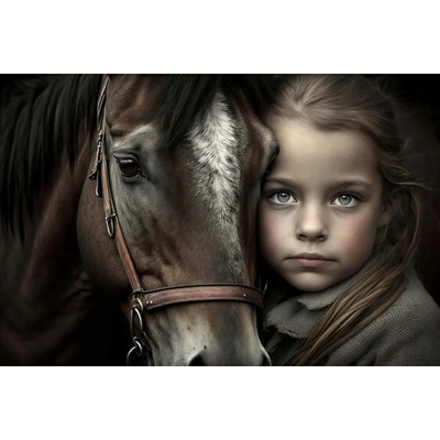 Norimpex - Puzzle Diamant painting: Girl and horse 30x40cm - 1 - 39 piese
