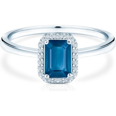 Savicki zásnubní prsten bílé zlato modrý safír 310-05-B-SZAF B