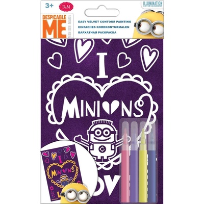 Revontuli Toys Oy Творчески комплект Revontuli Toys Oy - Оцвети сам, Миньони, с кадифен контур (66780)