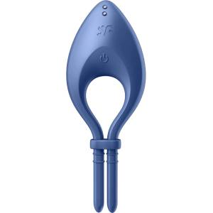 Satisfyer Bullseye - вибриращ пръстен за пенис с управление чрез приложение, за мъже (син)