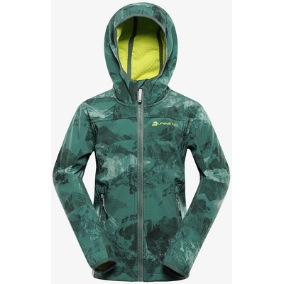 Alpine Pro Зелено детско шарено софтшел яке ALPINE PRO HOORO ALPINE PRO | Zelen | Момичешки | 104/110