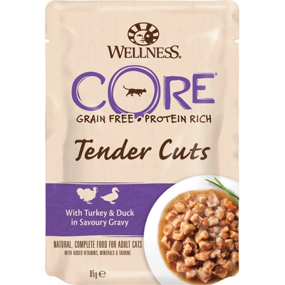 Wellness Core Tender Cuts with Turkey & Duck in Savoury Gravy 85 g