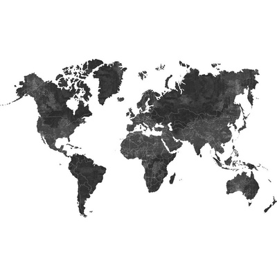 Esta Home 158941 Vliesová obrazová tapeta mapa sveta Black & White 300x300cm