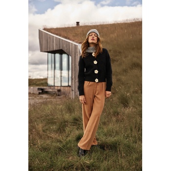 Moodo Черен кардиган с цветна апликация Moodo Moodo | Cheren | ЖЕНИ | XS