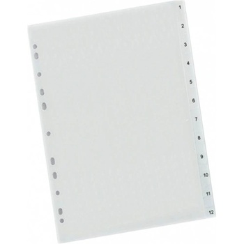 Image 1 of Exxo Разделител Exxo, за документи с формат до А4, с номерация от 1 до 12, бял (OK1372)