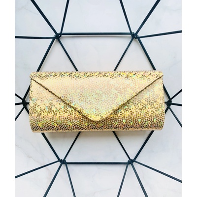 Pinky Club Spoločenská kabelka s holografickou potlačou zlatá