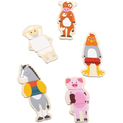 Bigjigs Toys Игрален комплект Bigjigs - Магнити за сглобяване, животните от фермата (BJ002)