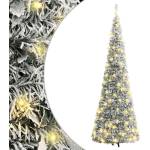 vidaXL Изкуствена коледна елха с флокиран сняг, 100 LED лампи, 150 см (357757)