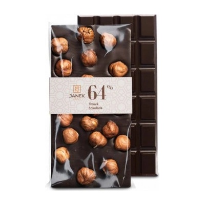 Čokoládovna Janek Hořká čokoláda s lískovými ořechy 115 g