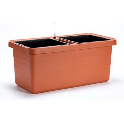 Plastia Truhlík samozavlažovací Berberis DUO plastový terakotový - 80x39x35cm