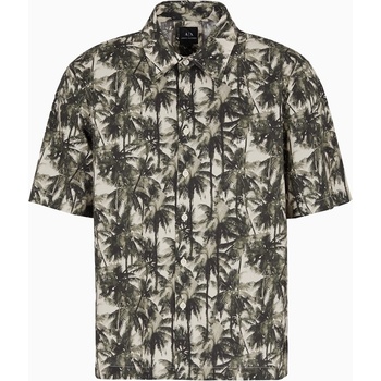 Giorgio Armani Men's Short-Sleeve Patterned Shirt - Green F0039