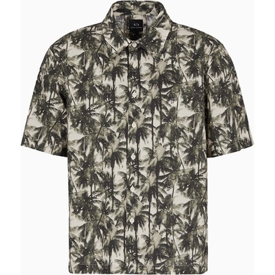 Giorgio Armani Men's Short-Sleeve Patterned Shirt - Green F0039