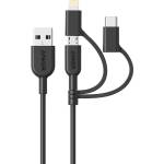 Anker Powerline II 3 in 1 USB-micro+USB-C+Lightning кабел (A8436011)