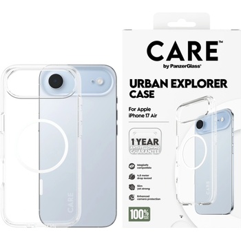 Panzer Гръб Care by PanzerGlass за iPhone 17 Air, Flagship Case Transparent Urban Explorer w. White MagSafe