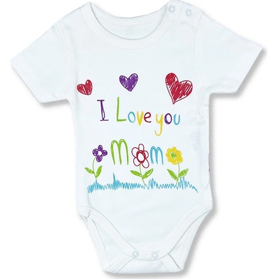 LULLABY Detské body krátky rukáv Ľúbim ťa Mami