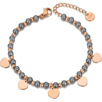 Victoria Filippi Stainless Steel perlový Maccia chirurgická ocel perla srdce NRB20116/41 Zlatá