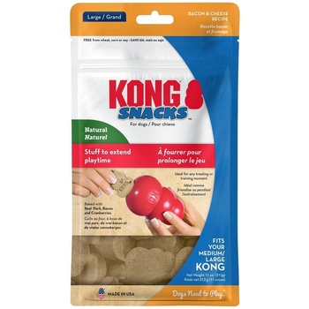 KONG Snacks Bacon & Cheese Small - Лакомство за кучета, за поставяне в играчките на Kong или за самостоятелно даване като награда, 198 гр