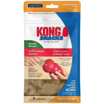 KONG Snacks Bacon & Cheese Small - Лакомство за кучета, за поставяне в играчките на Kong или за самостоятелно даване като награда, 198 гр