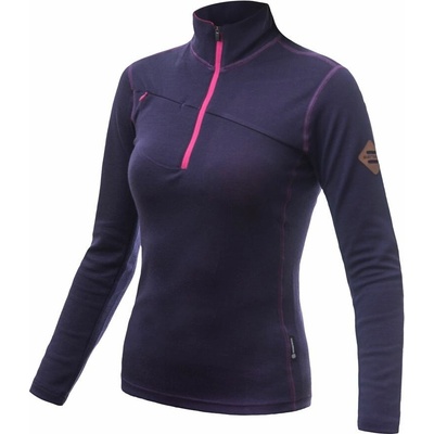 Sensor Merino Upper dámská mikina krátký zip fialová