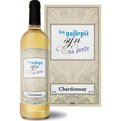 Sablio Ten najlepší syn na svete Chardonnay biele suché víno 12 % 0,75 l (čistá fľaša)