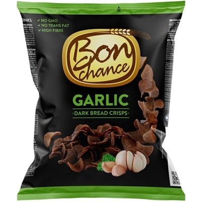 Bon Chance tmavé chlebové chipsy s cesnakom 120 g