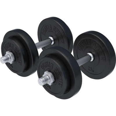 GorillaSports Jednoruční nakládací činky 2x10 kg