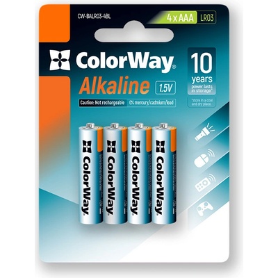 ColorWay Alkaline Power AAA 4ks CW-BALR03-4BL