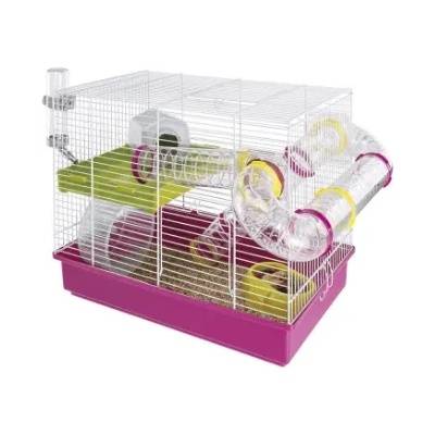 Ferplast - Cage Laura - Оборудвана клетка за хамстери и други гризачи - 46 х 29, 5 х 37, 5 см