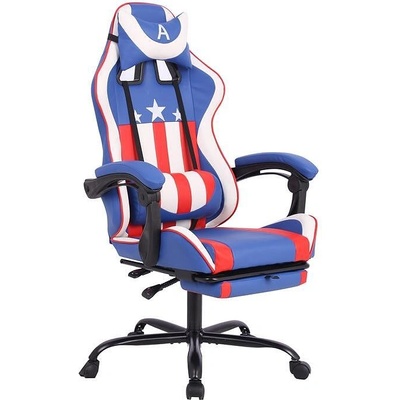RFG Геймърски стол Max Game, екокожа, син и бял (O4010200082)