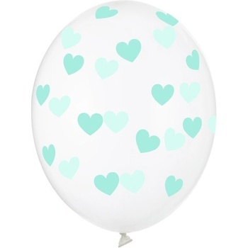 Party Deco Латексови Балони със Сърца, Прозрачни 30см