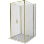 Mexen Exo-B Duo 3S душ кабина 3-стенна отваряема 110 x 110 см, прозрачна, златна (814-110-110-50-00-3S)