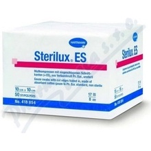 Sterilux ES kompres nesterilný 17 vlákien 8 vrstiev 7,5 cm x 7,5 cm 100 ks