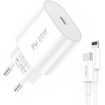 FONENG Адаптер Foneng EU39, 20W, с USB Type-C към Lightning кабел (EU39 Type-C to iPhon)