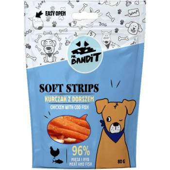 VetExpert Mr. Bandit SOFT STRIPS chicken with cod - лакомство за куче, меки ленти с пиле и риба треска, 80 гр - Полша