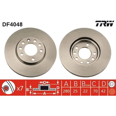 Brzdový kotúč TRW DF4048
