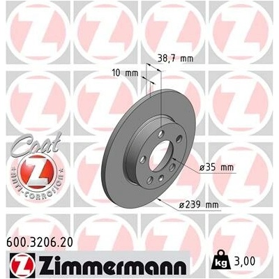 Brzdový kotúč ZIMMERMANN 600.3206.20 (600320620)