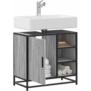 vidaXL Шкаф за мивка в банята Grey Sonoma Инженерна дървесина (849287)
