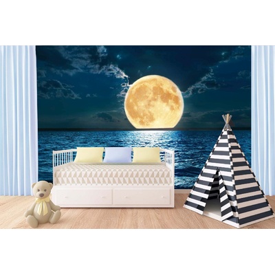DIMEX ART Самозалепваща се флизелинова фототапета пълнолуние над вода 375 x 250 см