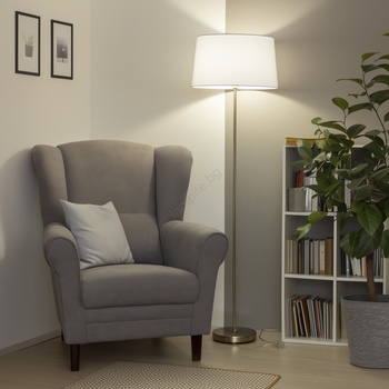 Brilagi - LED подова лампа CERIA 1xE27/40W/230V диаметър 45 см бяла/матов хром (BG2926)