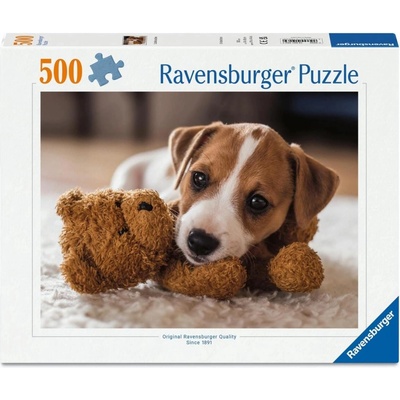 Ravensburger Пъзел Ravensburger от 500 части - Кученце с мече (12001903)