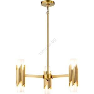 Elstead Lighting MARVELE6-AB-OPAL - Люстра на тръба MARVELE 6xE14/40W/230V златна (ED0849)
