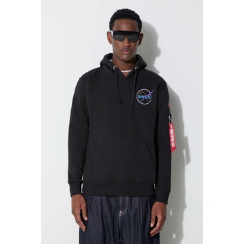 Alpha Industries Суичър Alpha Industries x Nasa Space Shuttle Hoody в черно с качулка с апликация 178317.556 (178317.556)