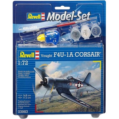 Revell F4U-1D Corsair Model Set letadlo 63 dílů + barvy + lepidlo + štětec 1:72